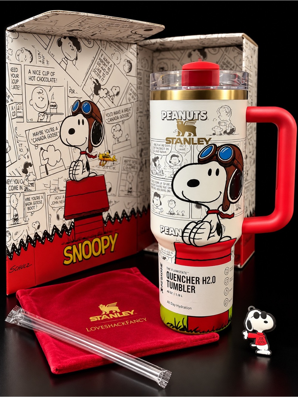 Stanley Peanuts Snoopy Red-Handled Quencher H2.0 Tumbler